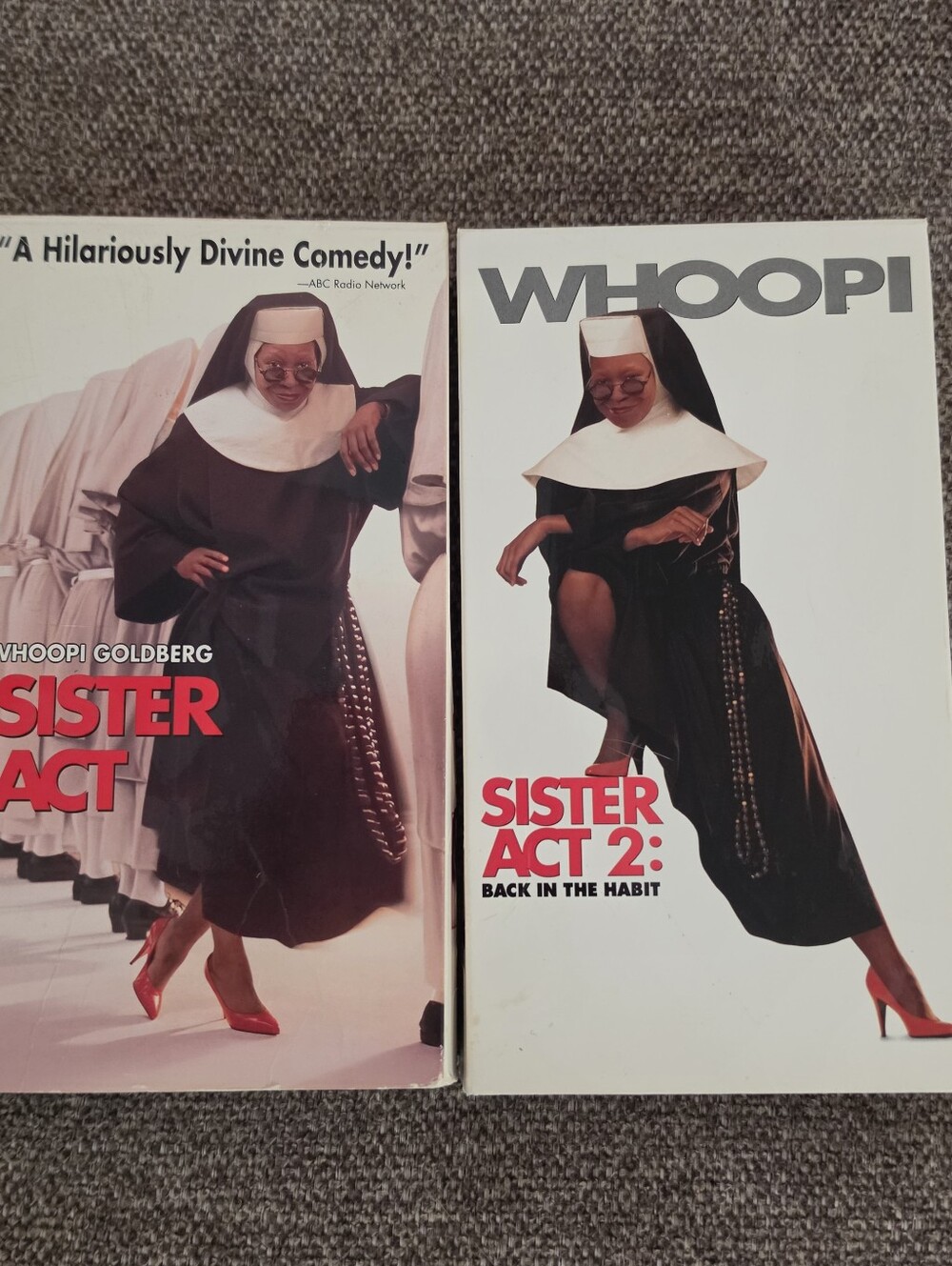 Sister Act 1 & 2 VHS Lot Whoopi Goldberg Touchstone Home Video Vintage Comedy